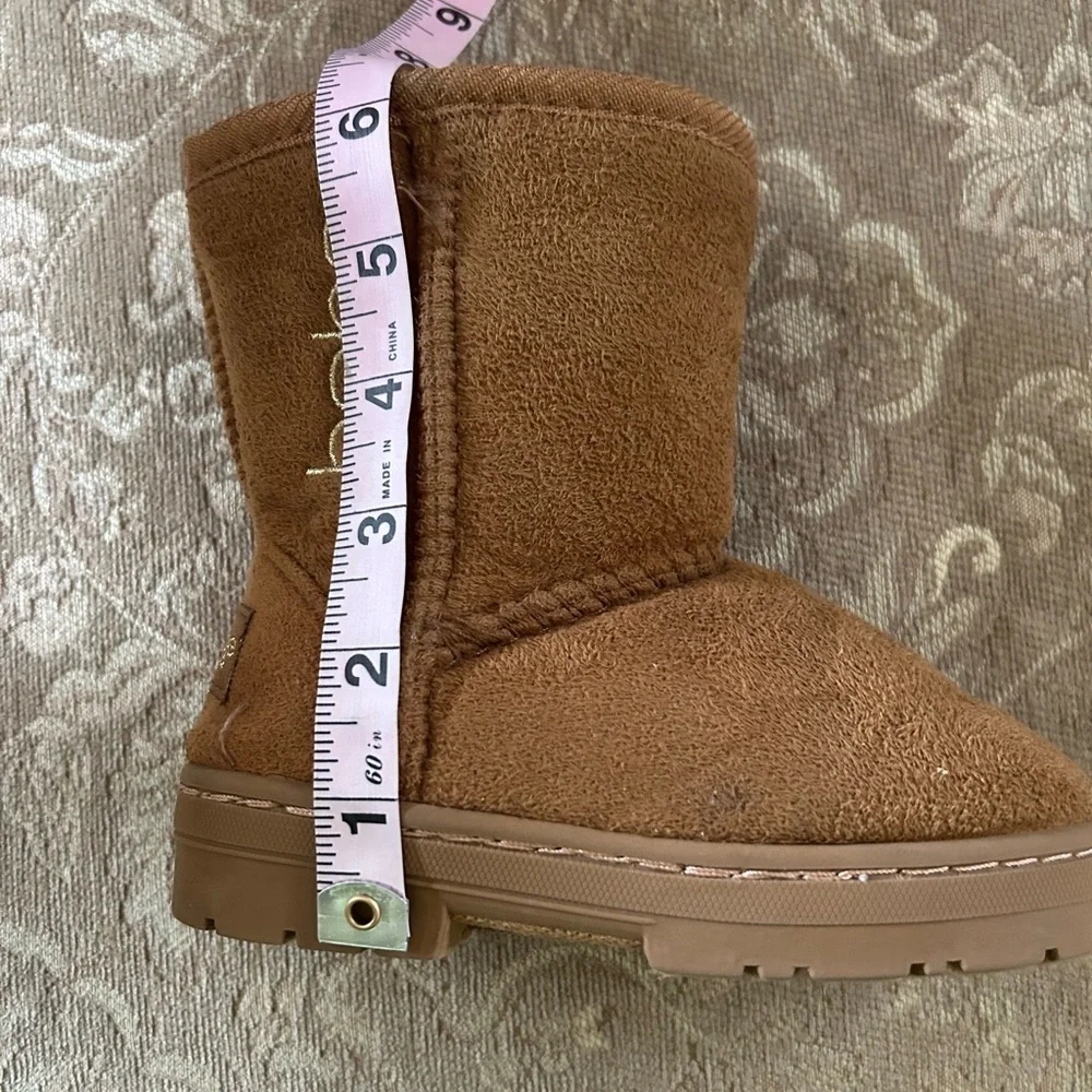 bebe Girls Brown Faux Fur Pull-On Winter Boots Size 9